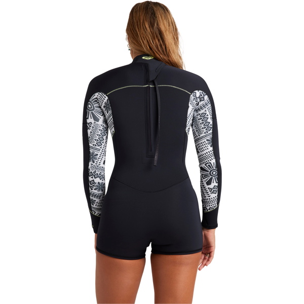 2026 Roxy Womens Swell Series 2mm Long Sleeve Back Zip Springsuit Wetsuit ERJW403054 - Egret Mo Rockin Vibes